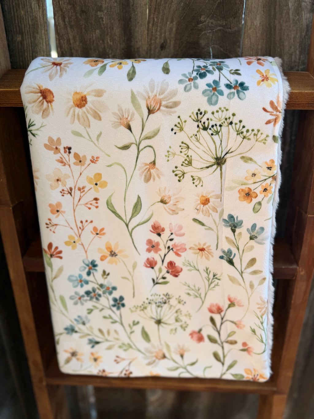 Blush Pink Wildflower Baby Blanket