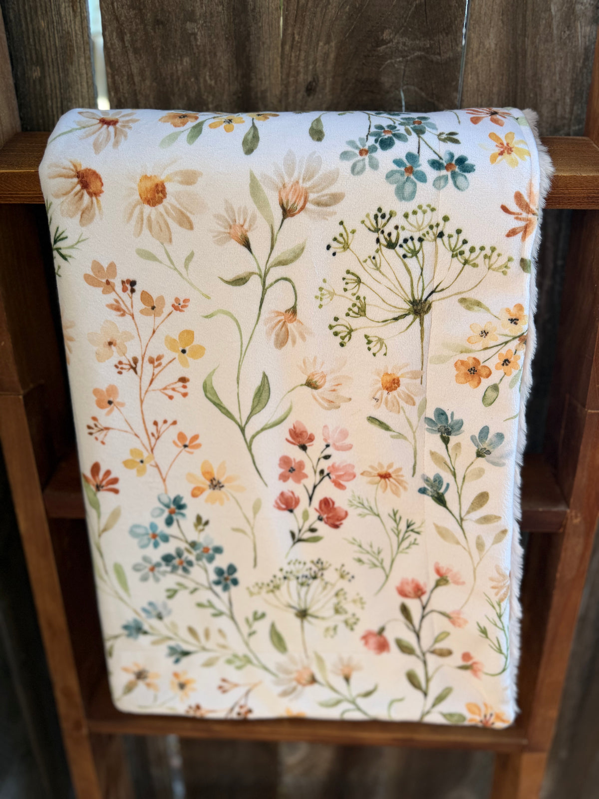 Blush Pink Wildflower Baby Blanket