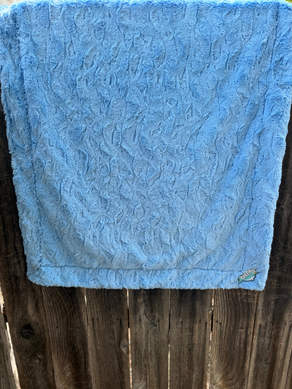 Under the Sea Narwhal Minky Baby Blanket
