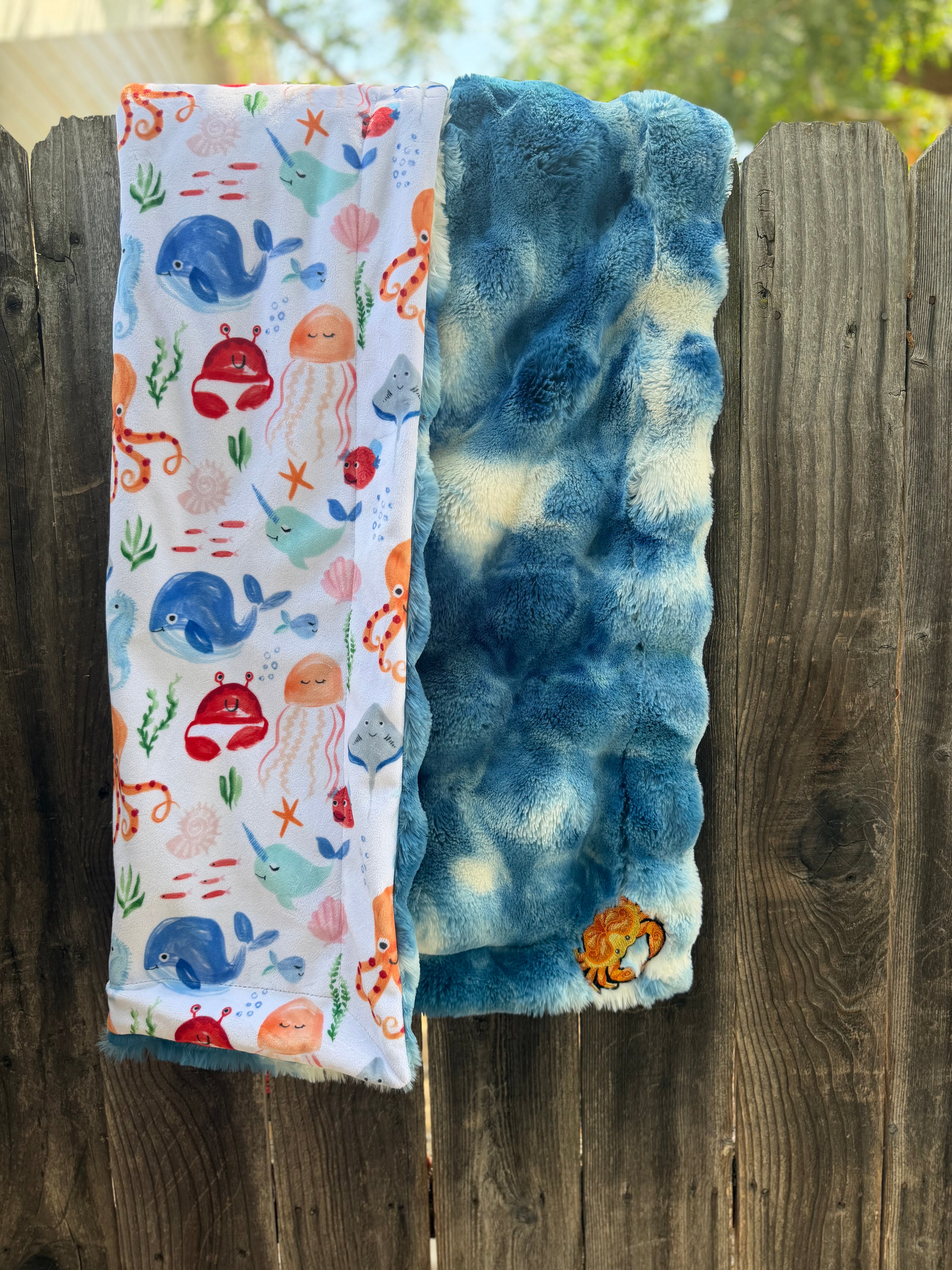 Under the Sea Minky Baby Blanket