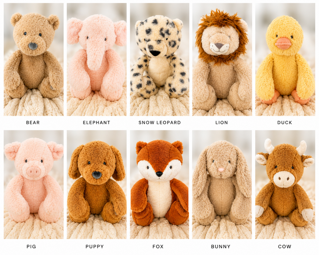 Stuffed Animal Baby Blanket Combo|Choose Animal & Blanket