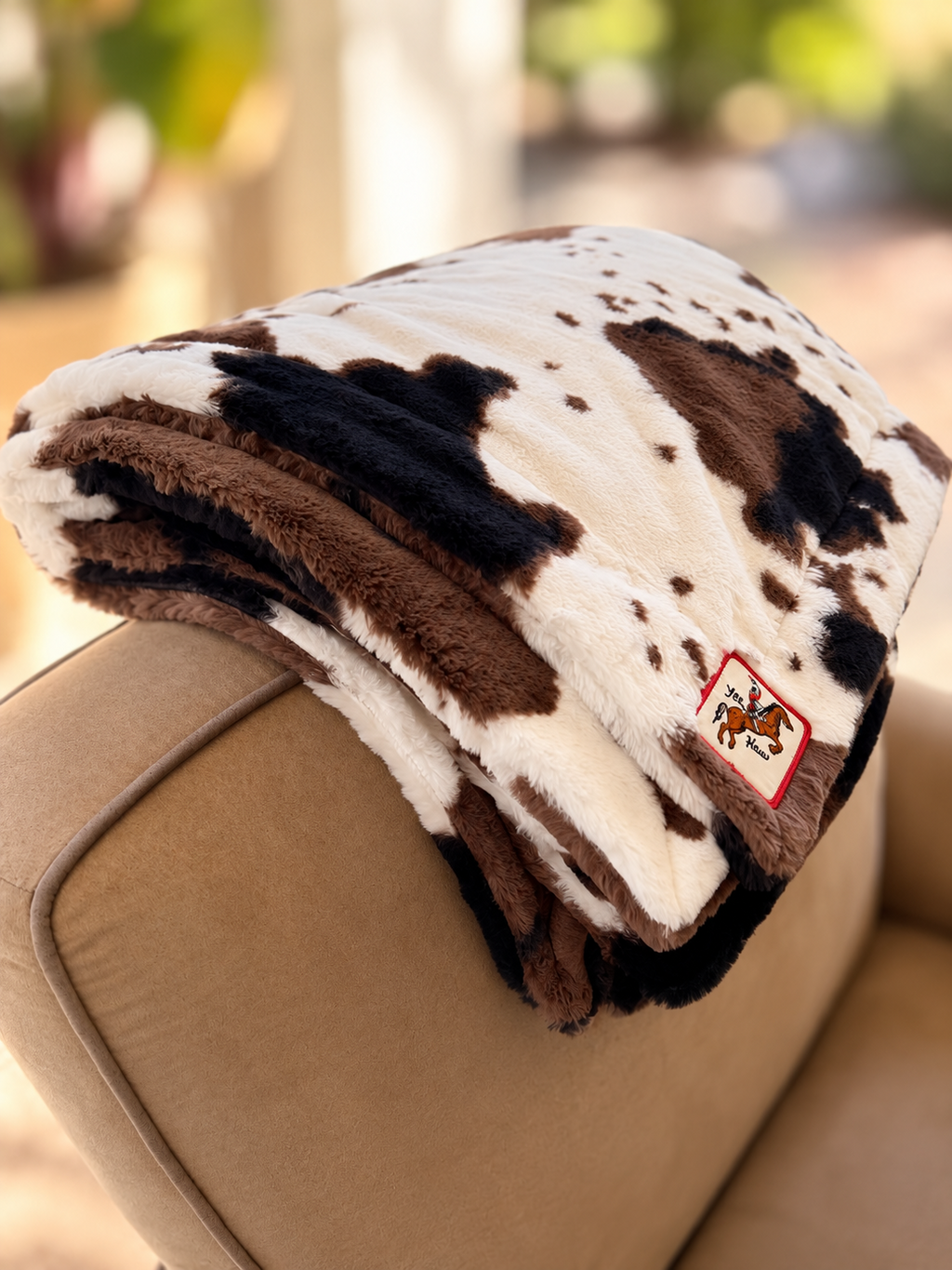 Western Cowhide Minky Lap Blanket