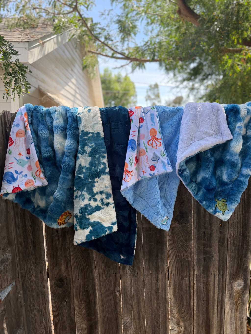 Coastal Turtle Minky Baby Blanket