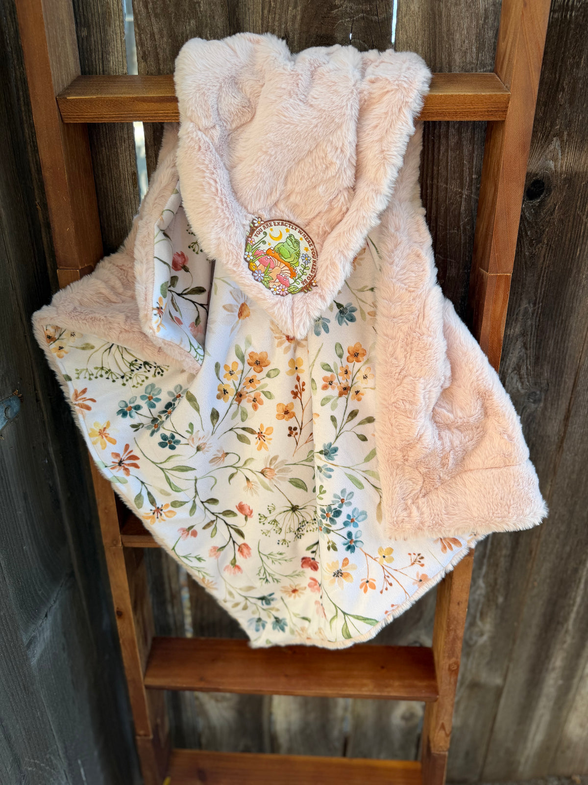 Blush Pink Wildflower Baby Blanket