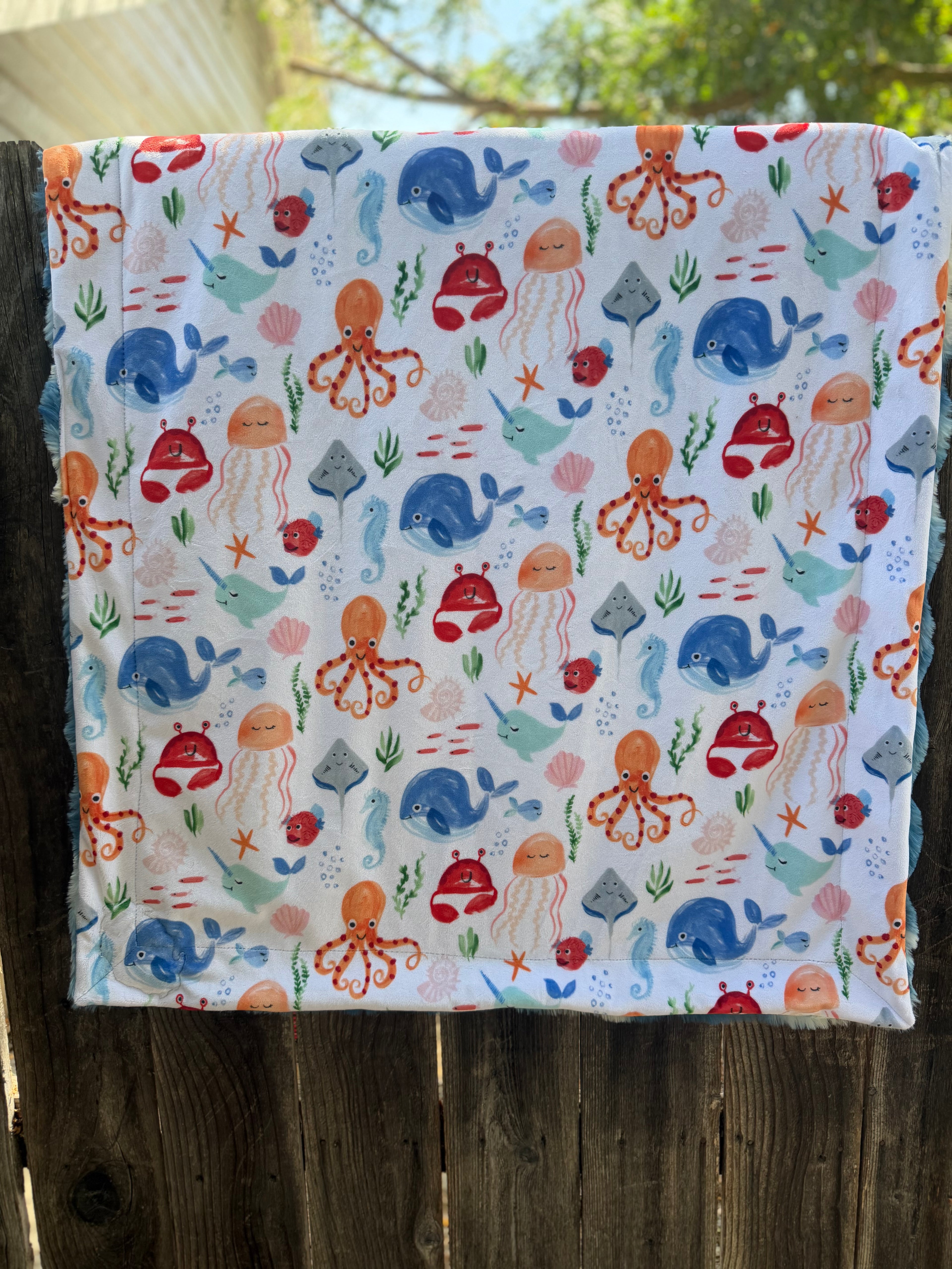 Under the Sea Minky Baby Blanket