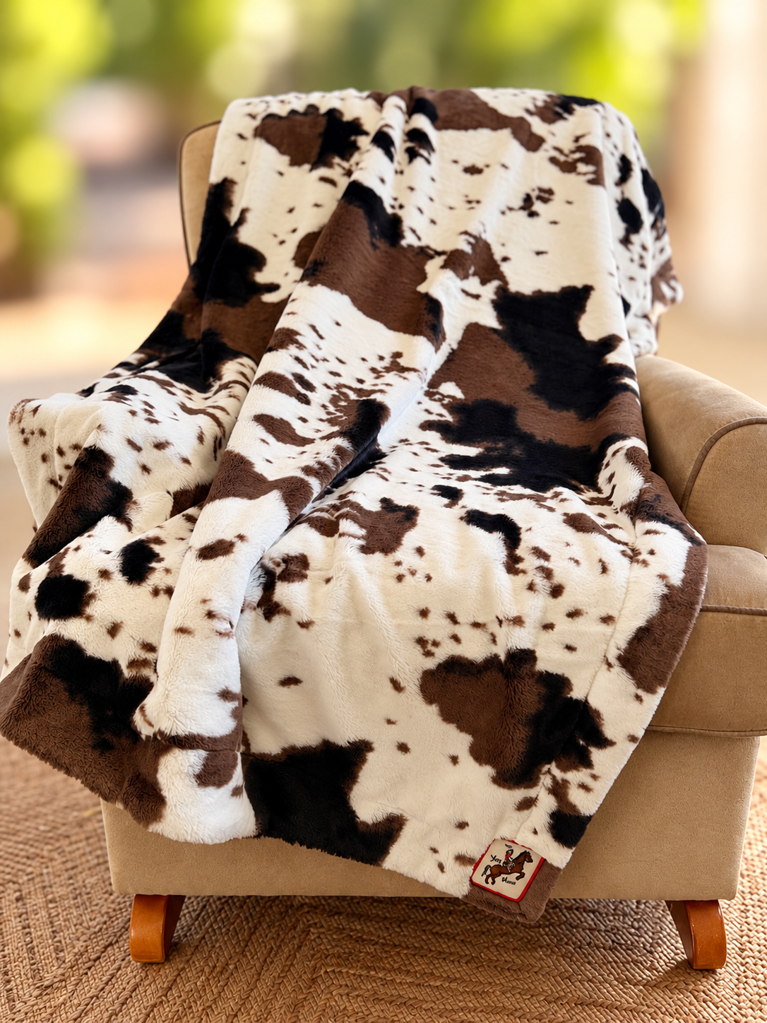 Western Cowhide Minky Lap Blanket
