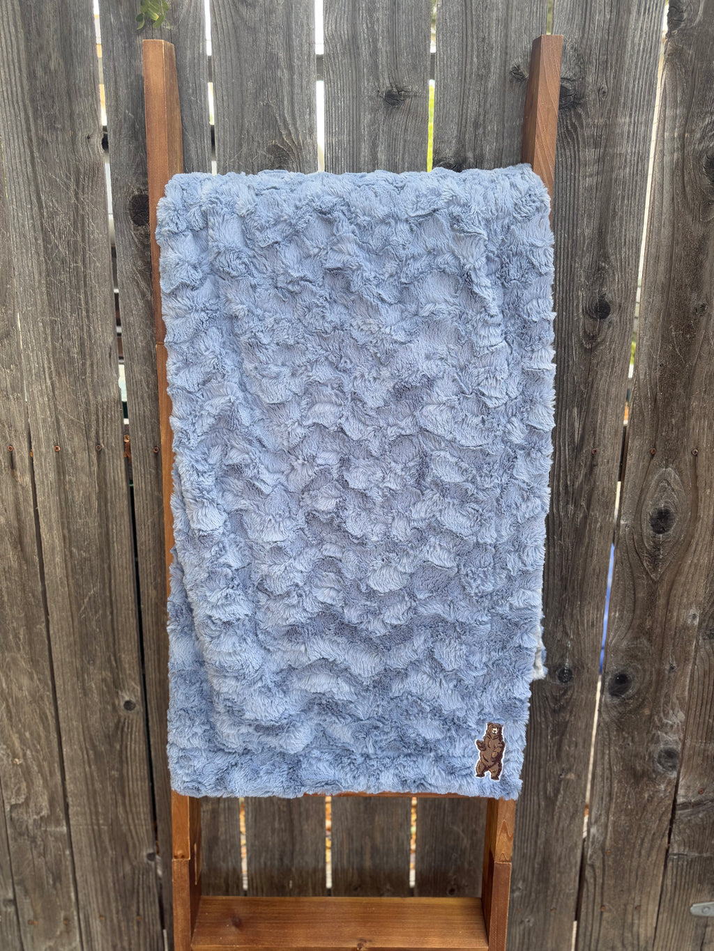 Dusty Blue Bear Minky Lap Blanket 🐻