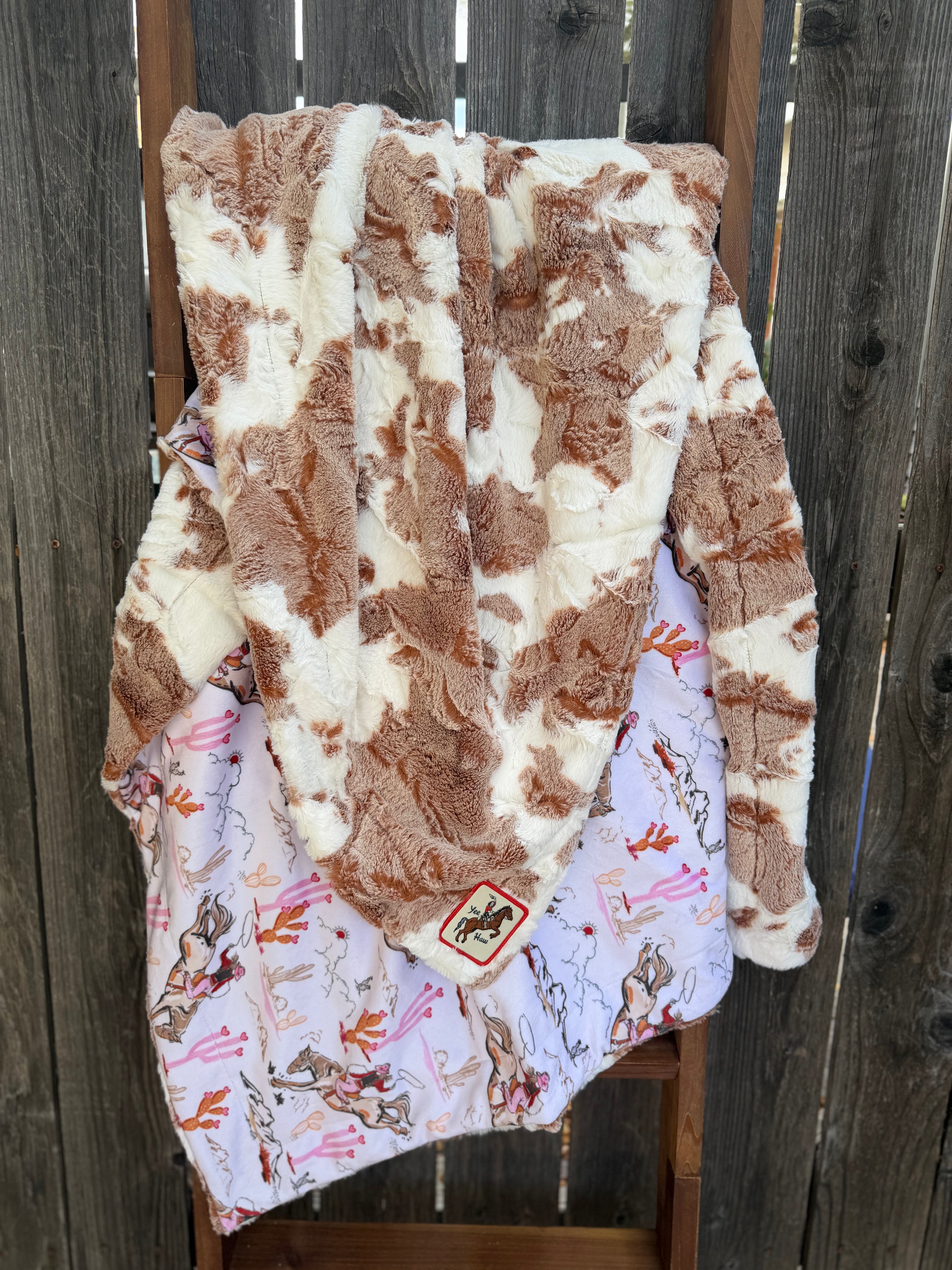 Cowhide Cowgirl Minky Lap Blanket 🤠