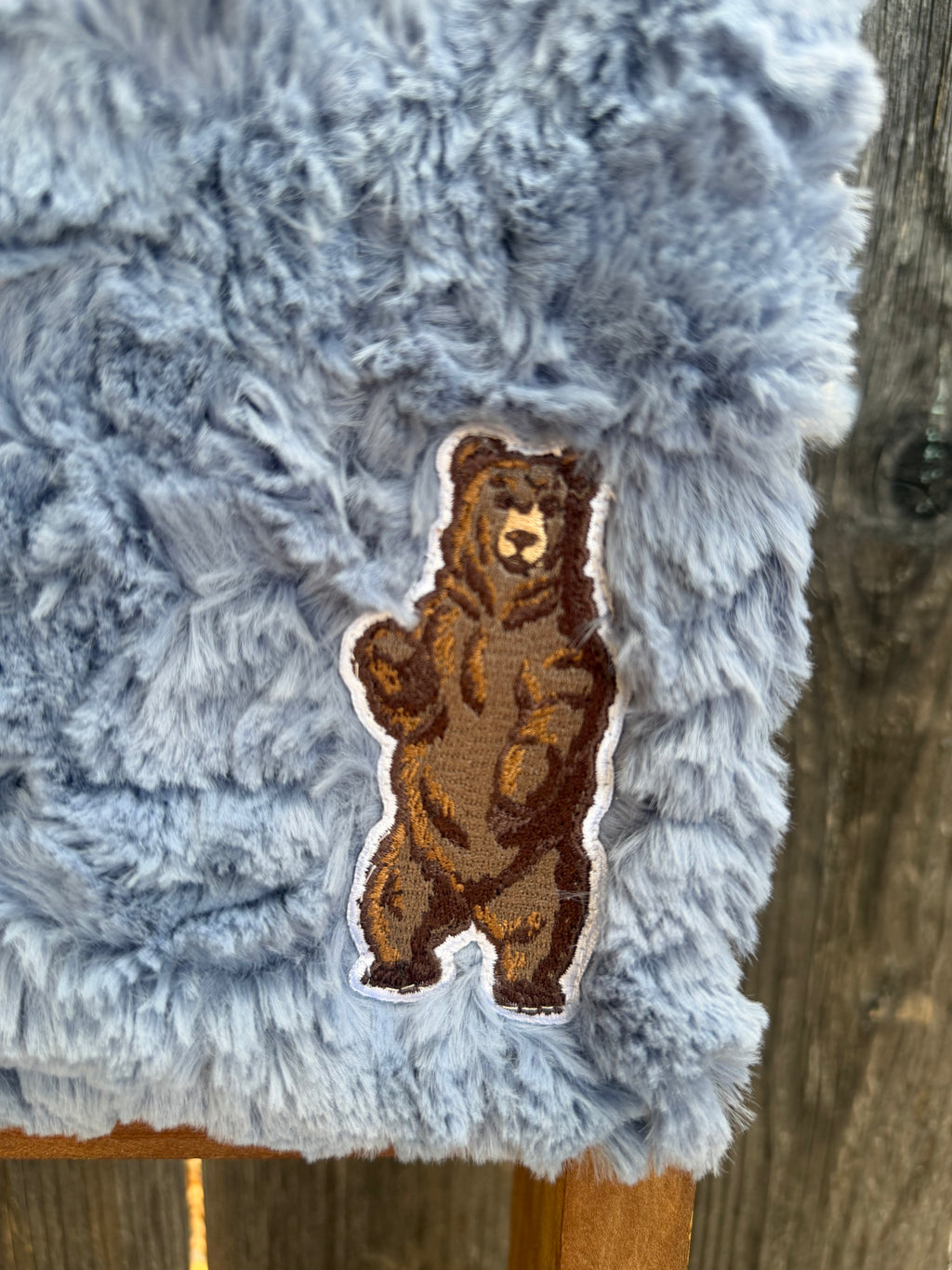 Dusty Blue Bear Minky Lap Blanket 🐻