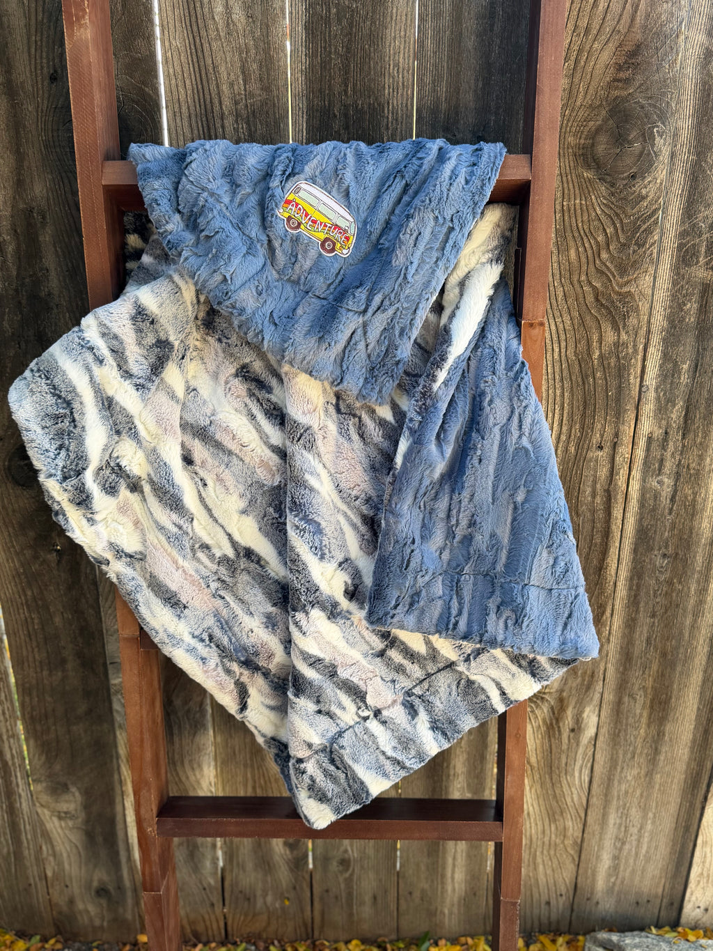 Adventure Minky Baby Blanket Blue