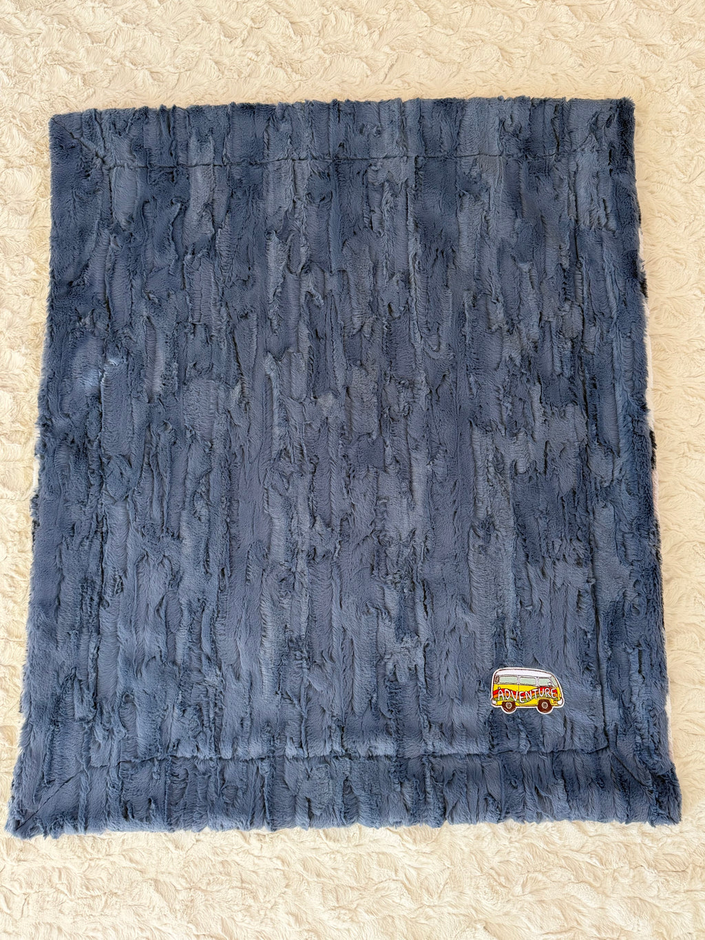 Adventure Minky Baby Blanket Blue