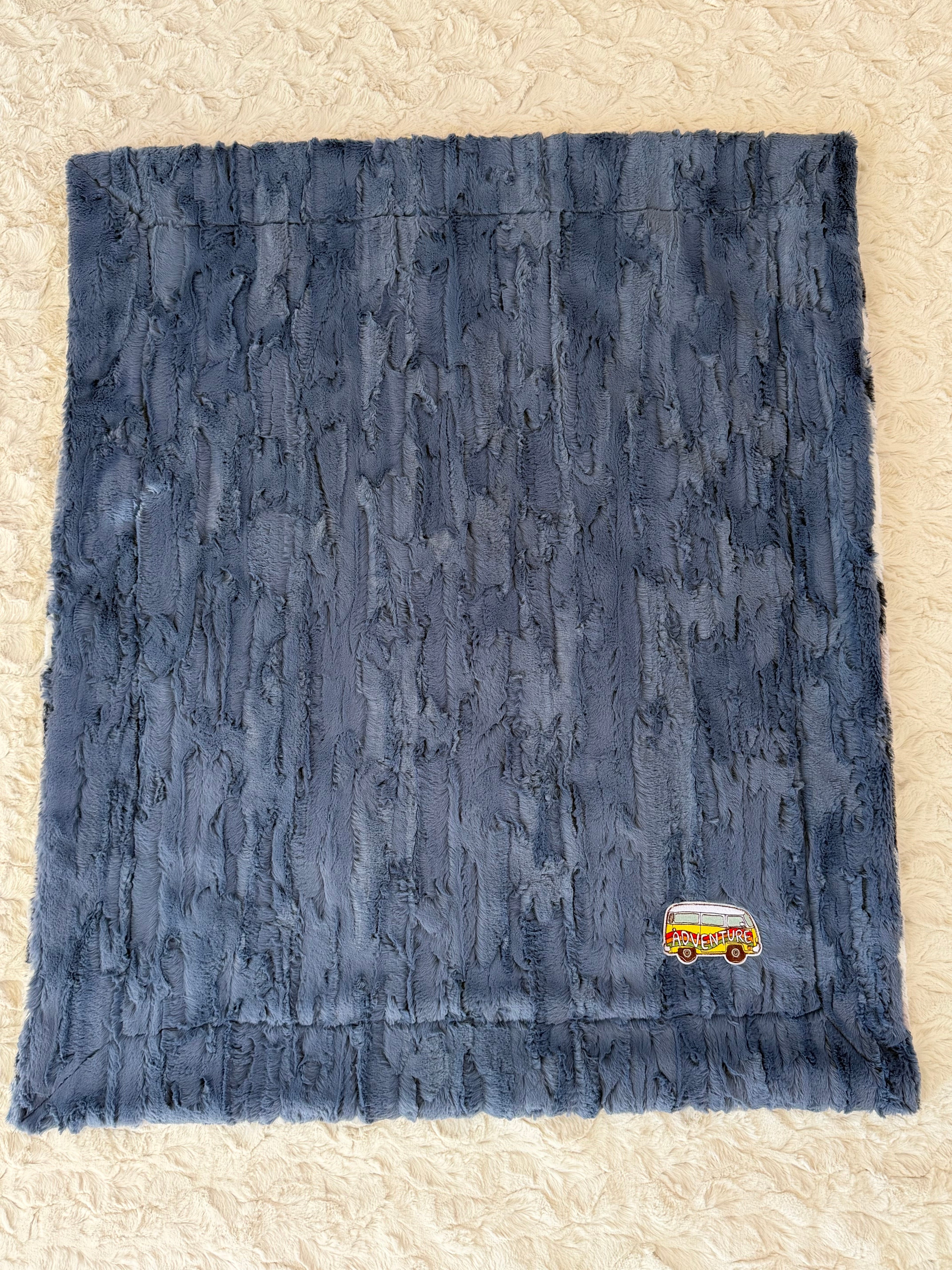 Adventure Minky Baby Blanket Blue
