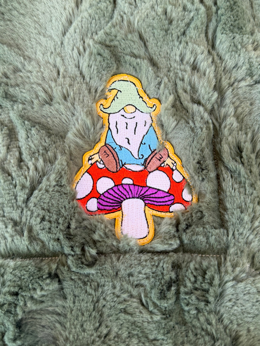 Whimsical Woodland Minky Baby Blanket with Gnome Patch