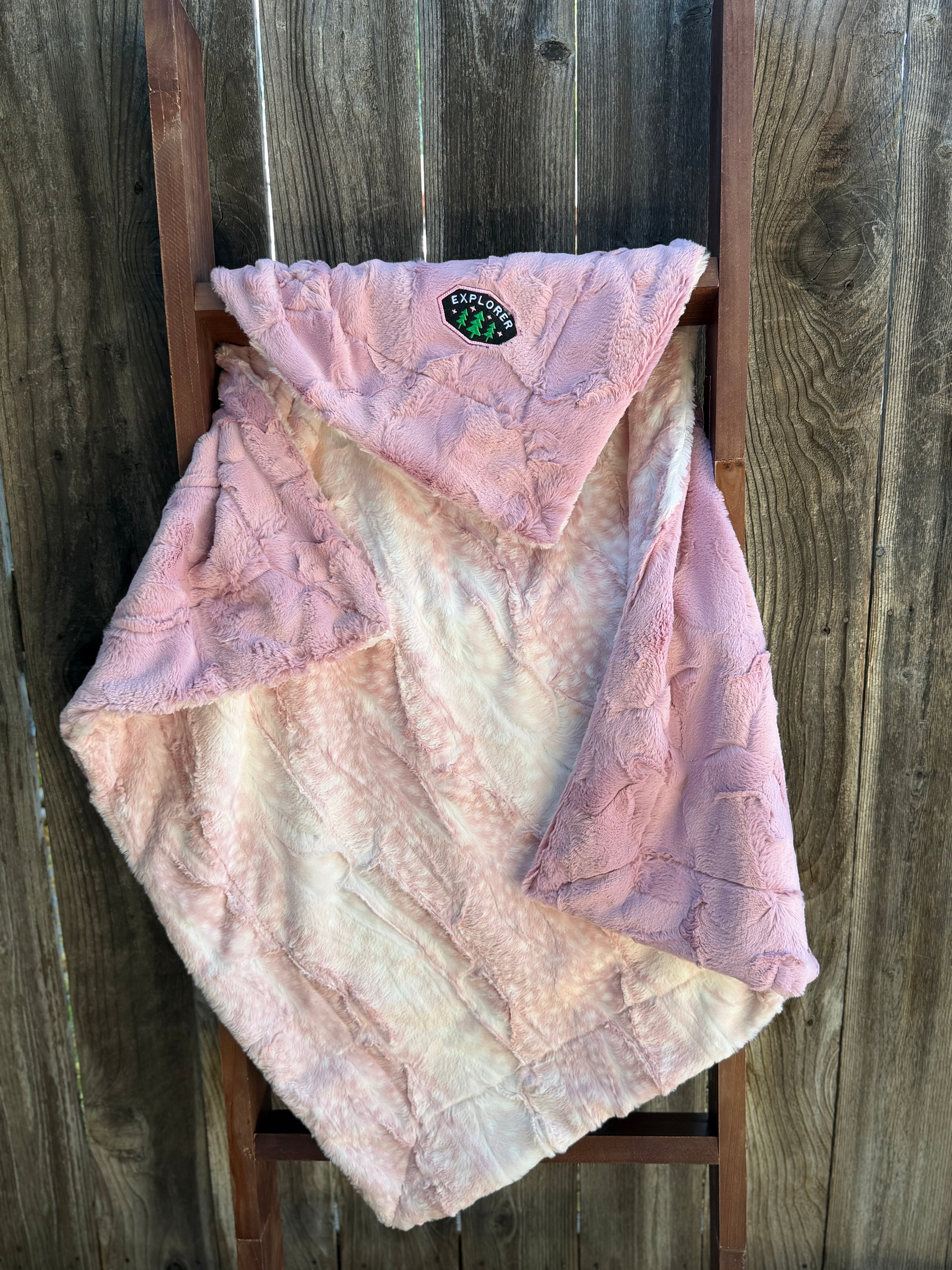 Pink Explorer Minky Baby Blanket