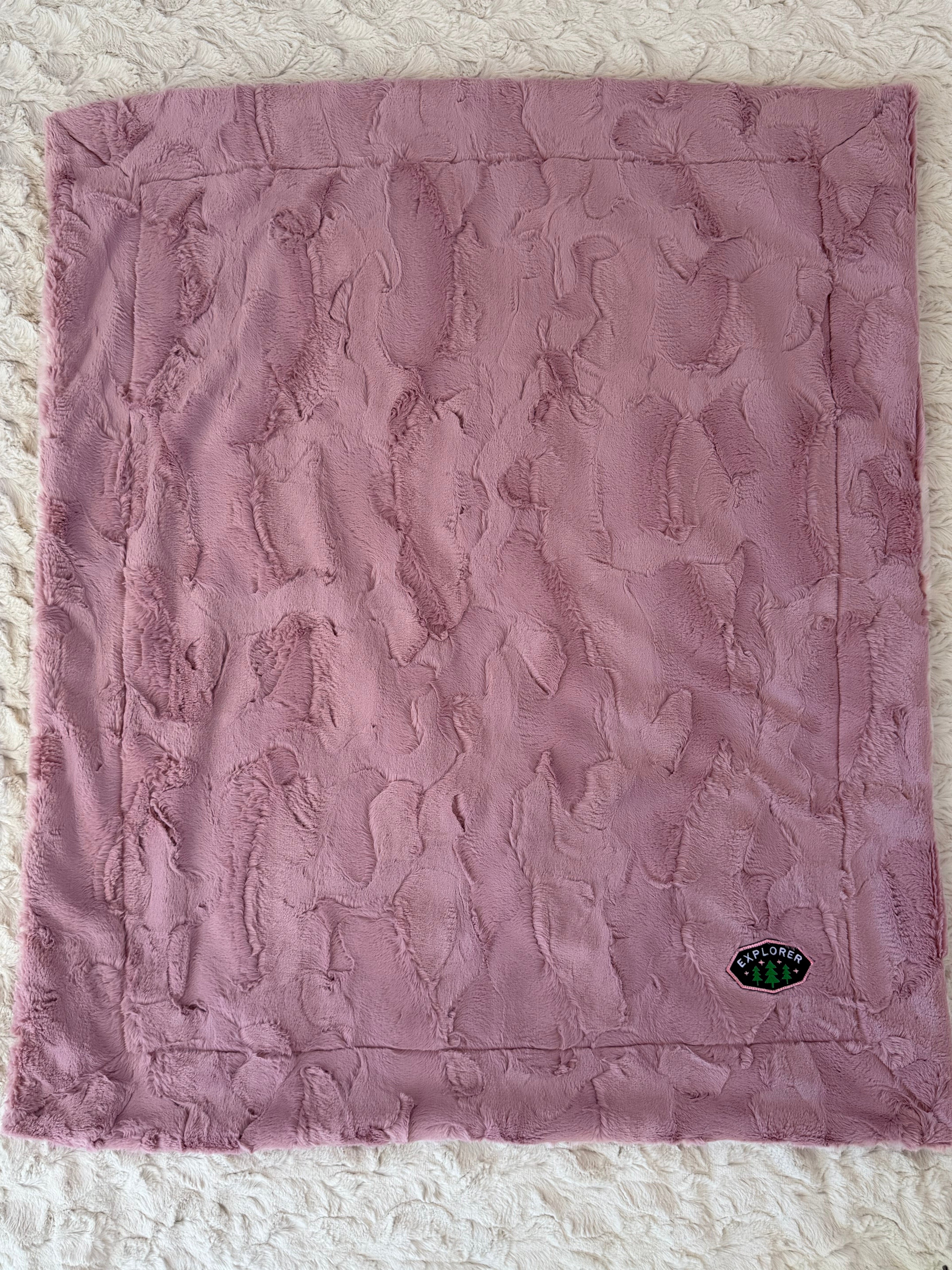 Pink Explorer Minky Baby Blanket