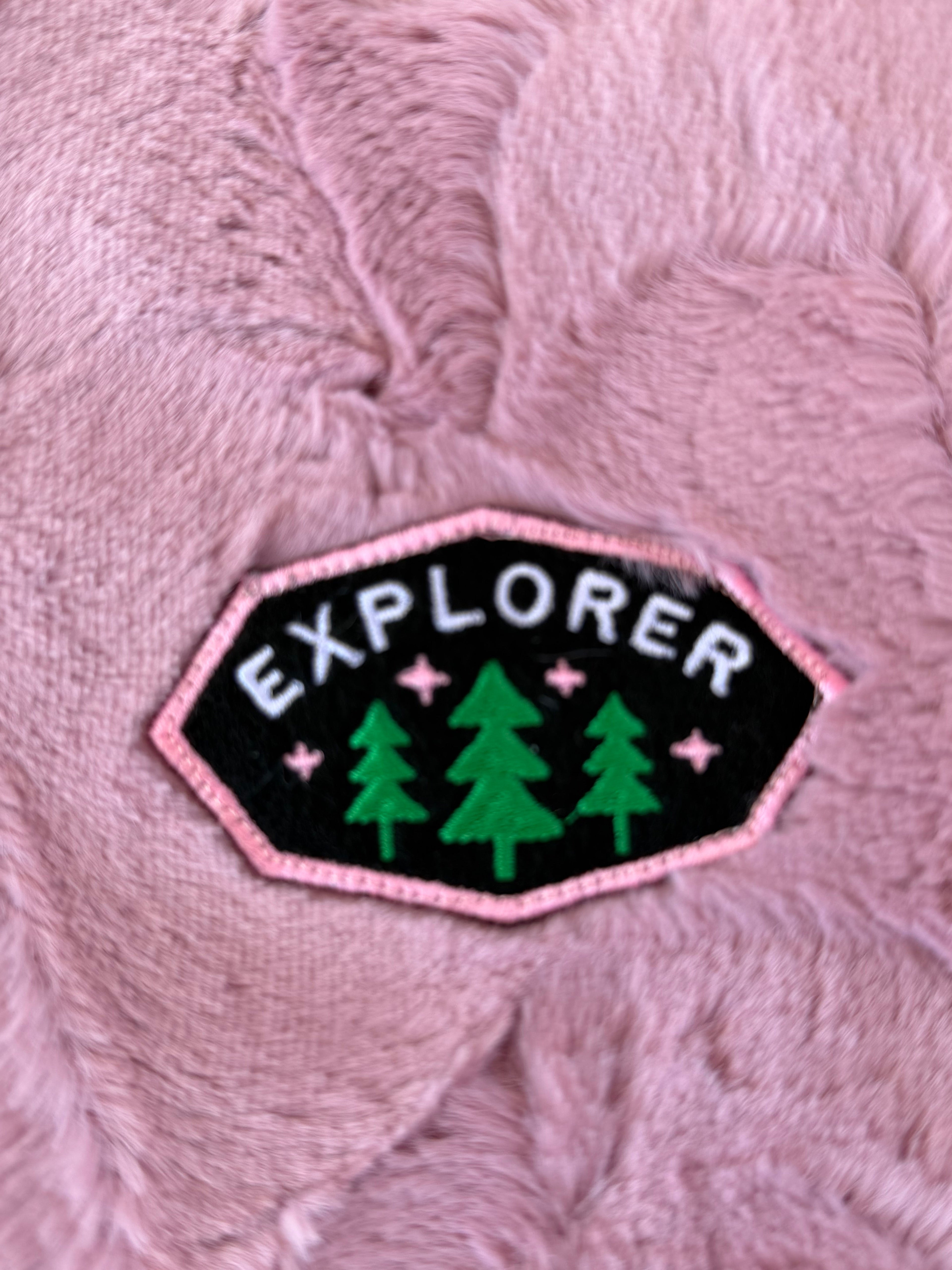 Pink Explorer Minky Baby Blanket
