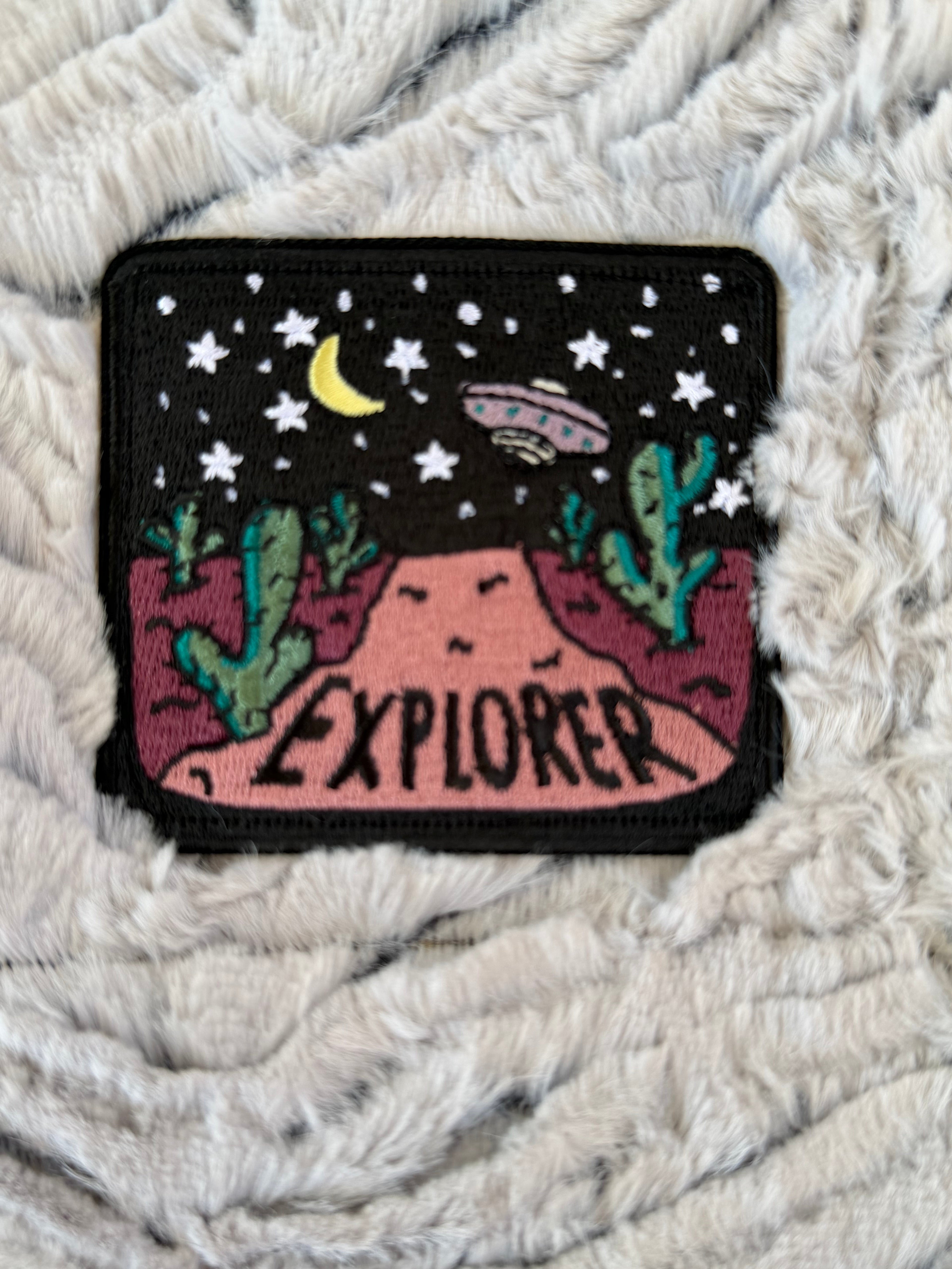 Grey Explorer Minky Baby Blanket