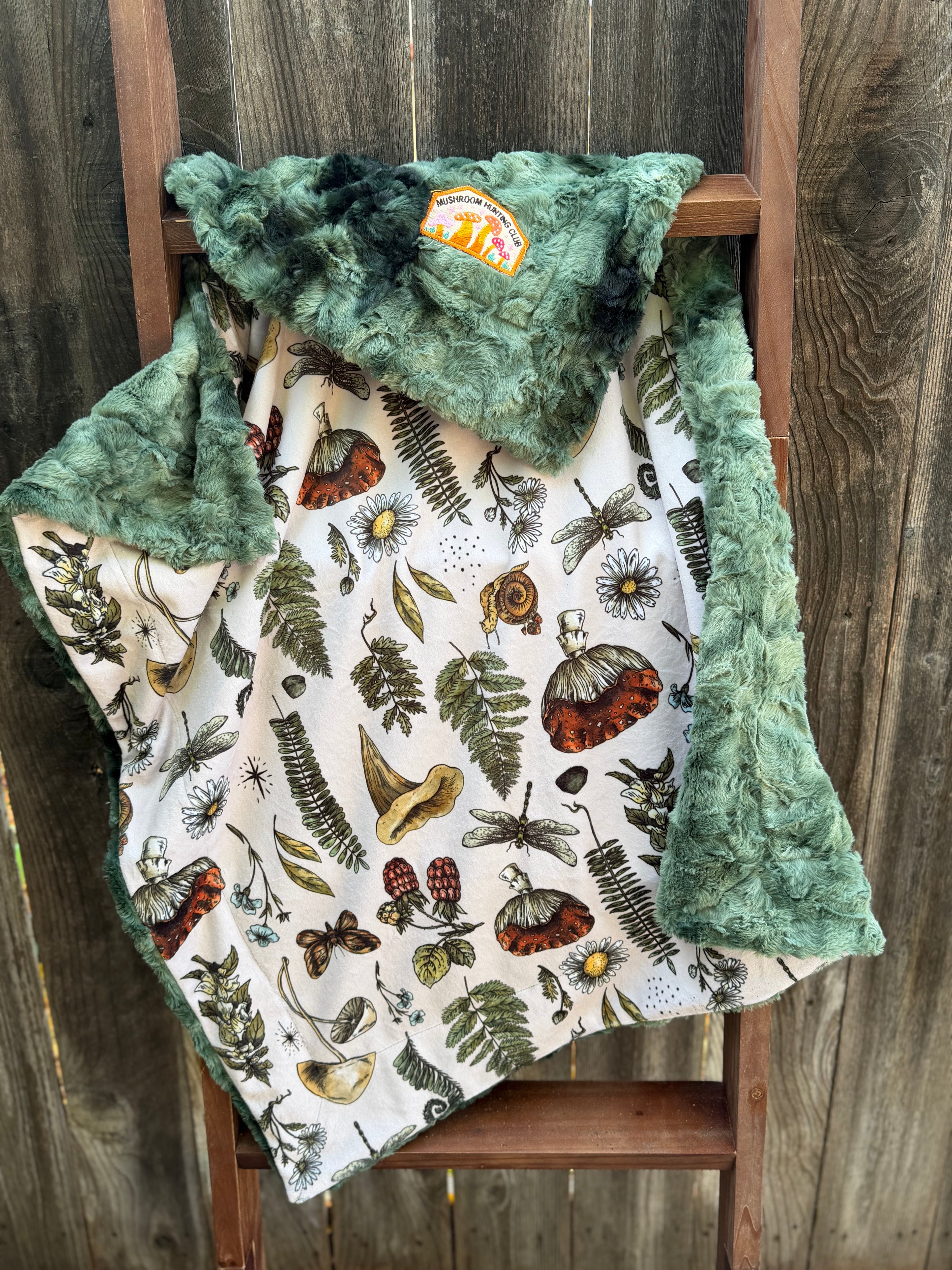 Mushroom Hunting Club Minky Baby Blanket 🍄✨