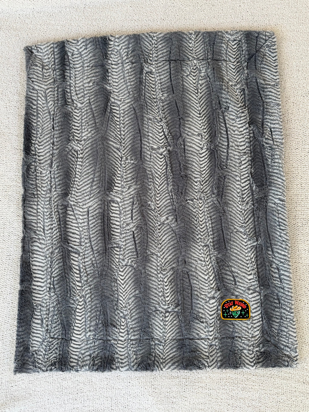 Stay Weird Arrows Minky Blanket – Blue