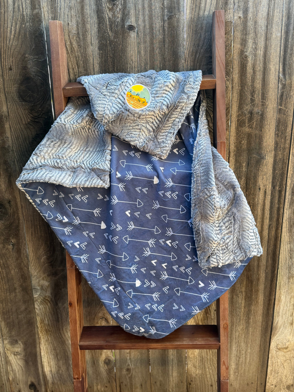 Adventure Arrows Minky Baby Blanket – Blue