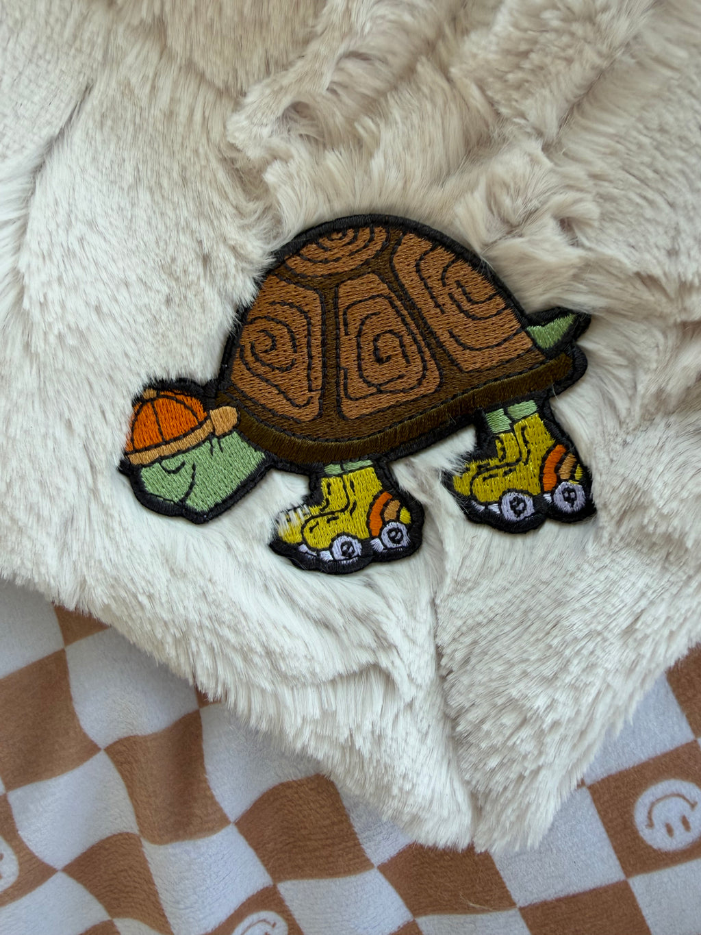 Checkered Tortoise Baby Minky Blanket 🐢🤎