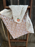 Peachy Checkered Baby Minky Blanket 🍑🤎