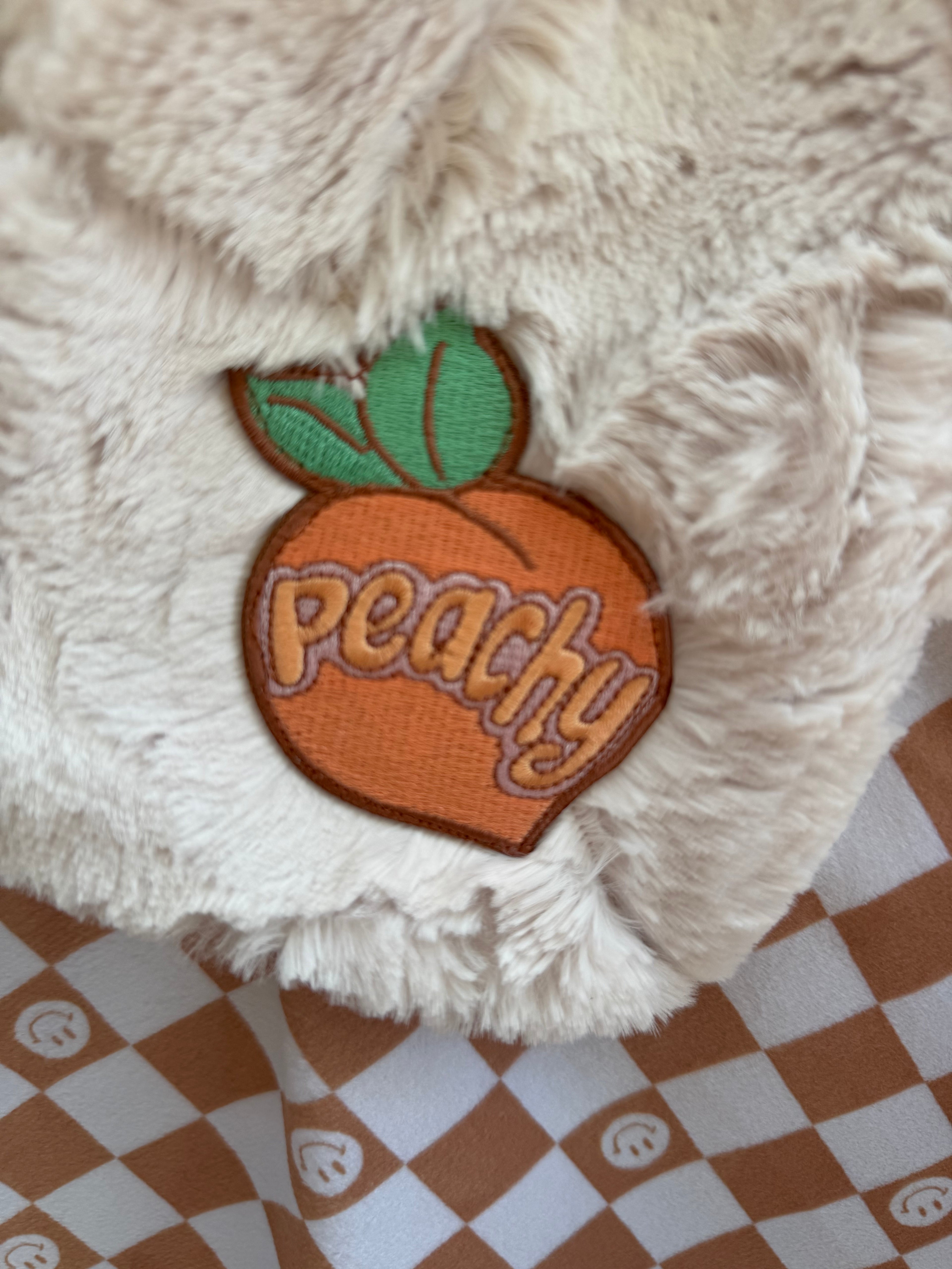 Peachy Checkered Baby Minky Blanket 🍑🤎